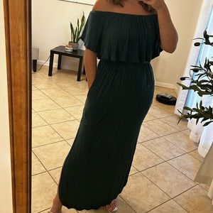 Green maxi dress